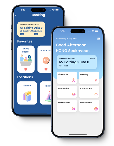 Two iPhones displaying the USThing app